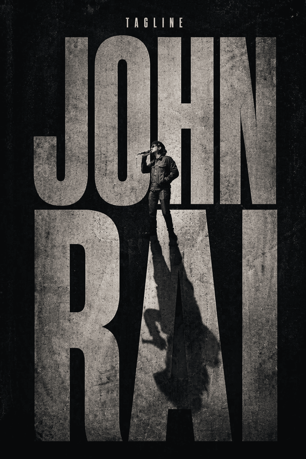 A striking minimalist cinematic poster with a solid Black te
