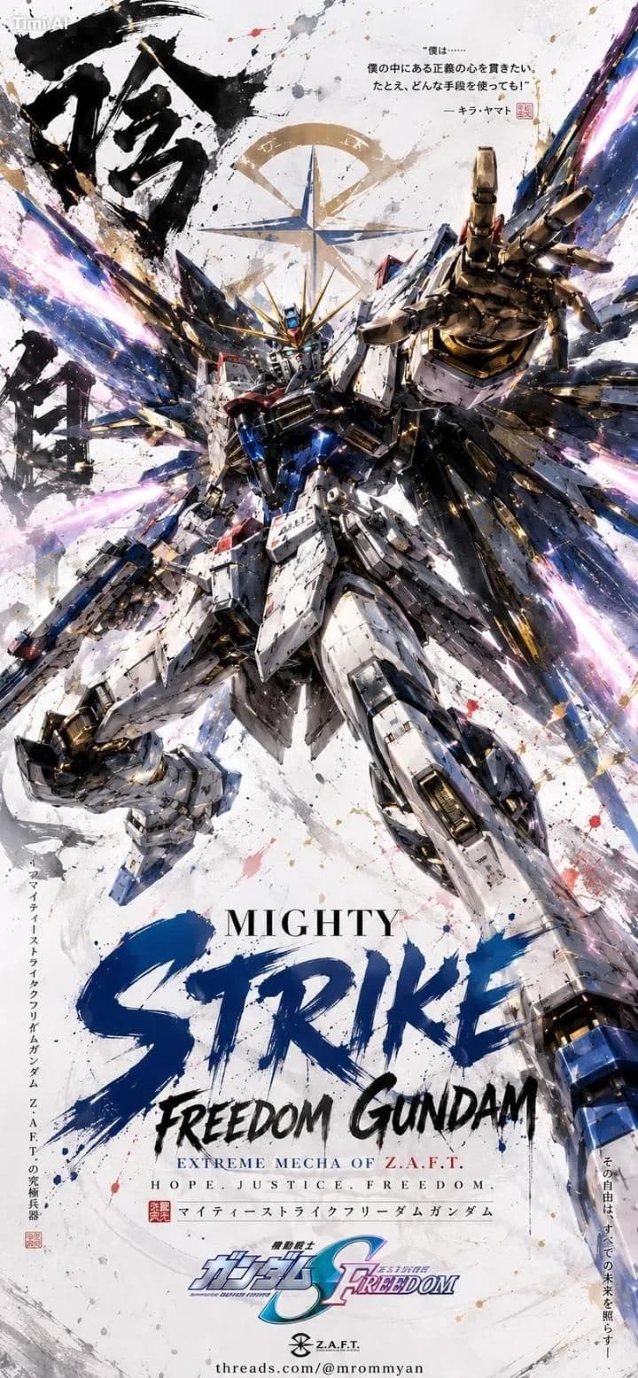 A legendary anime mecha poster featuring the [GUNDAM NAME] a
