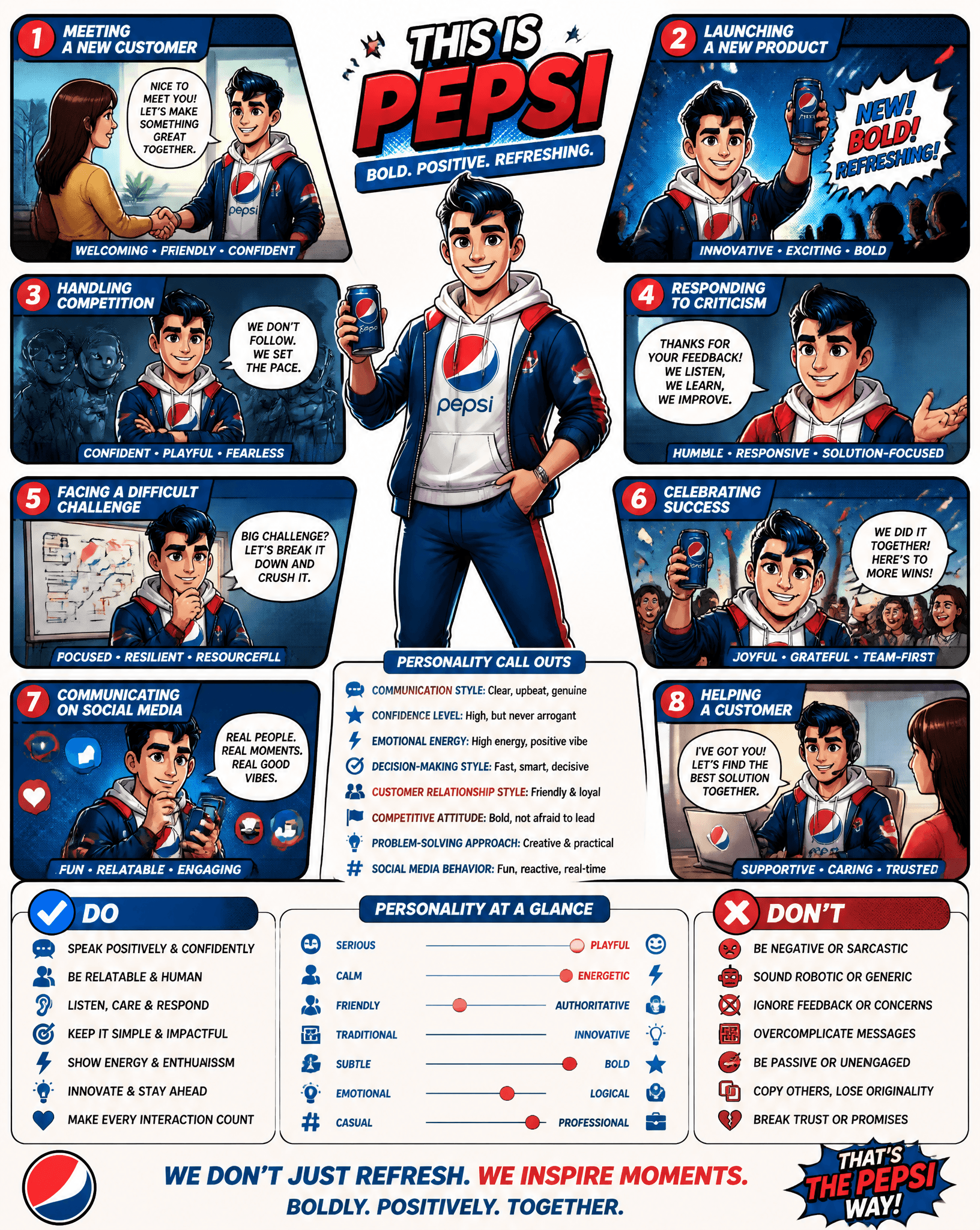 Create one central human or human-like brand character inspi