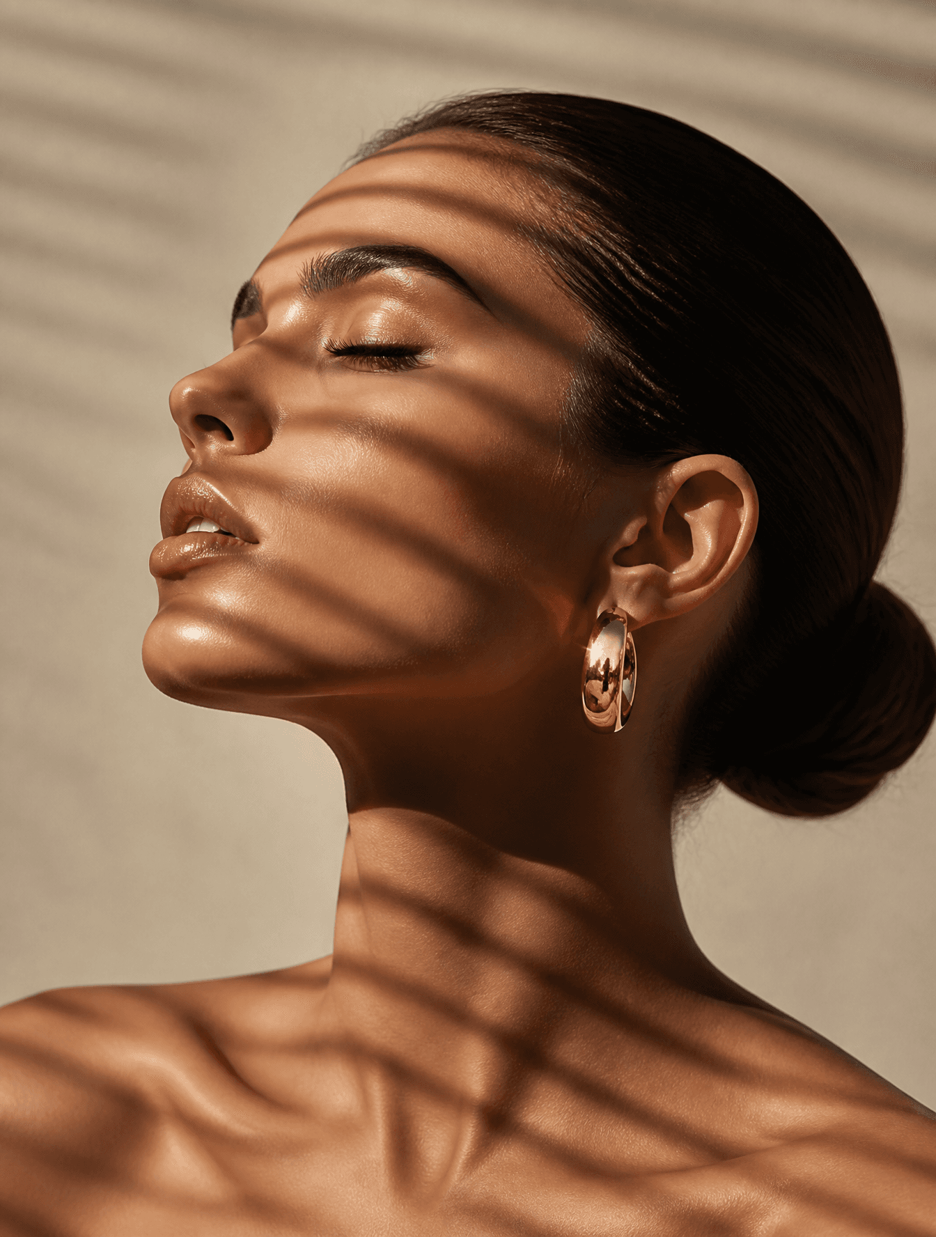 Close-up portrait of a woman showing only her head and shoul