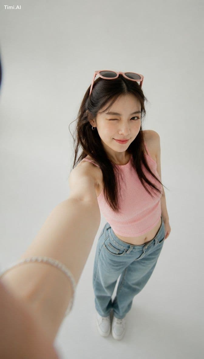 An ultra-realistic selfie photograph, where the subject is p