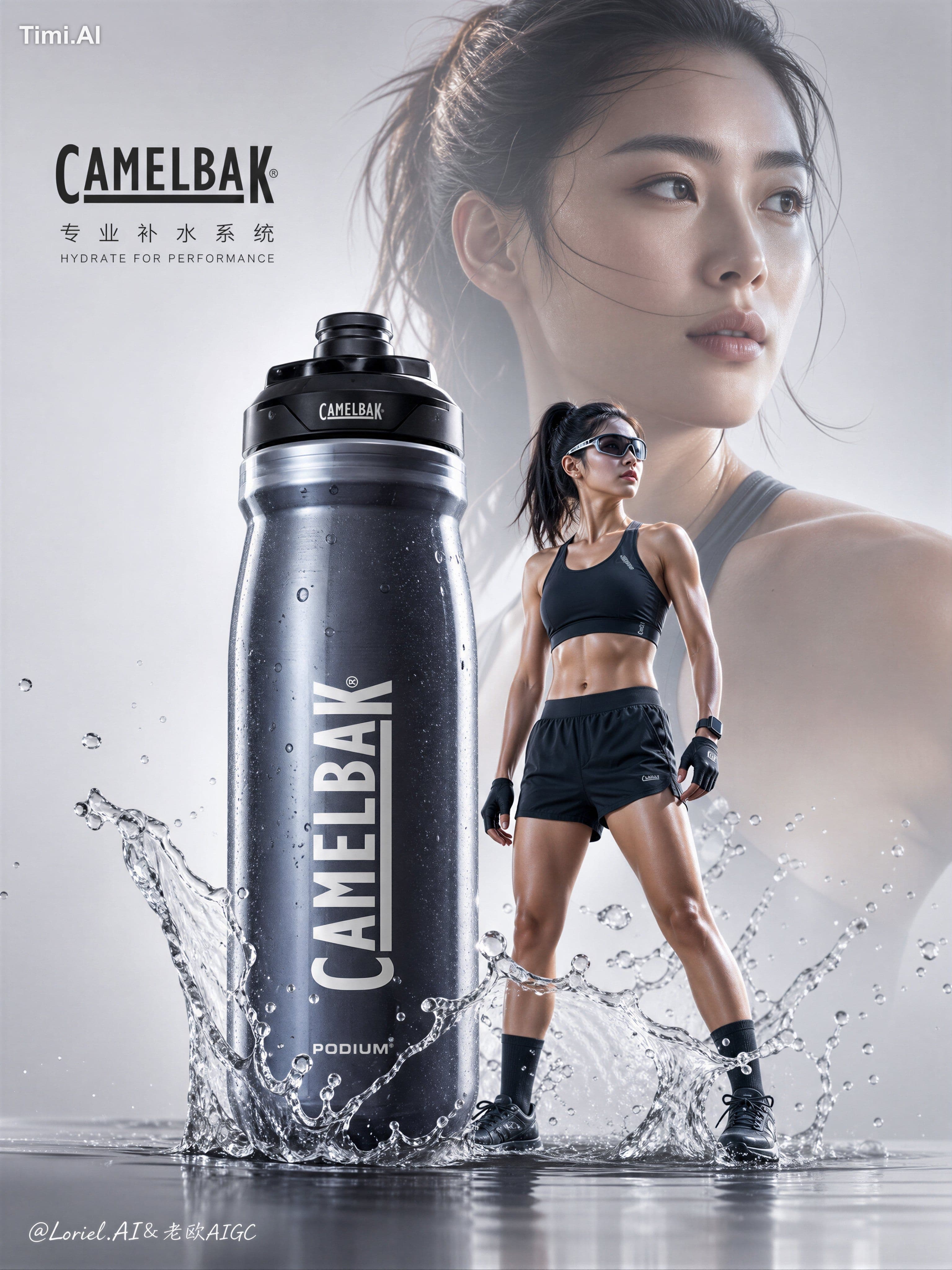 messy splash, dirty water, outdoor hiking scene, crowded gym