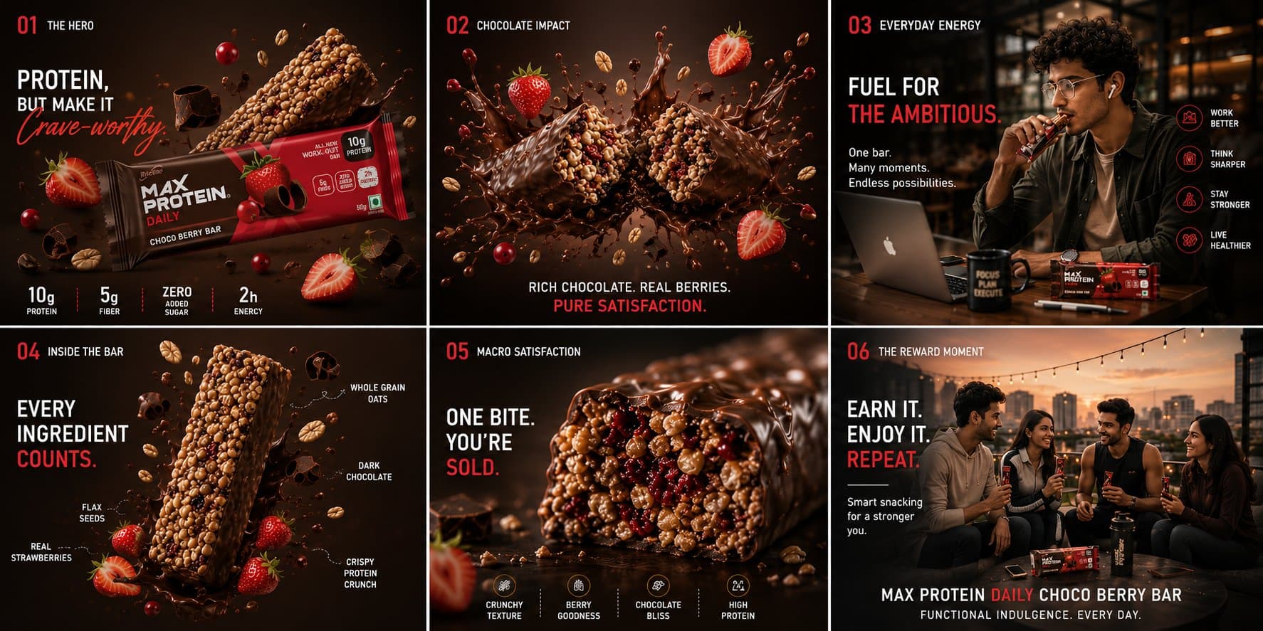 -
MAX PROTEIN DAILY – CHOCO BERRY BAR
“FUNCTIONAL INDULGE