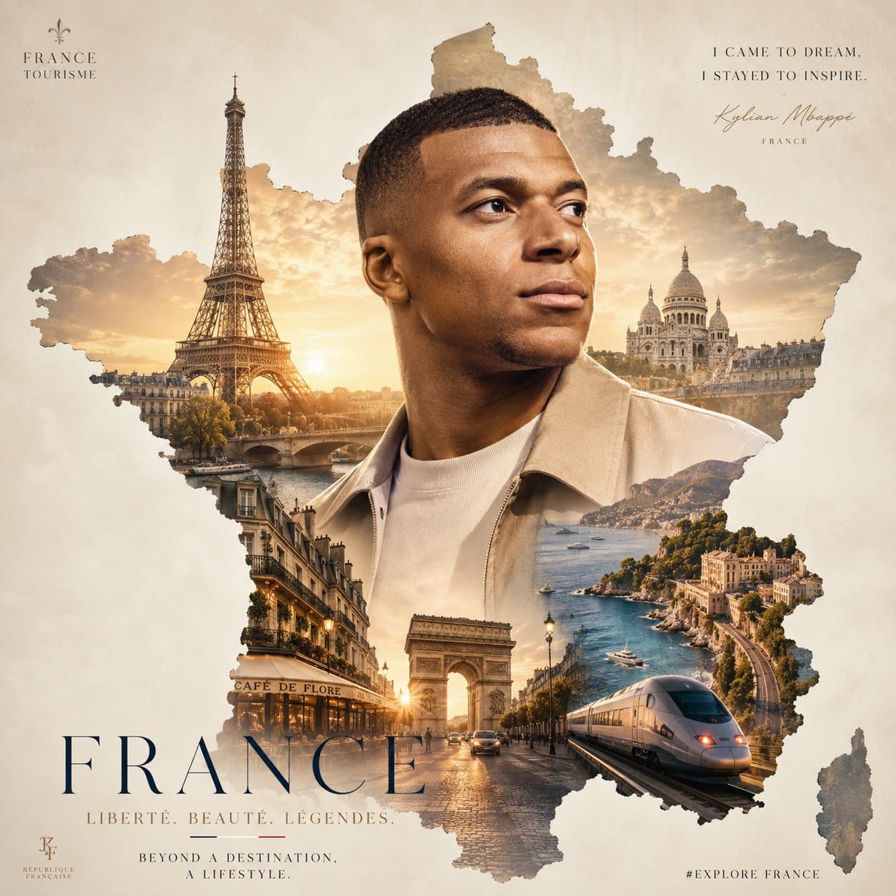 Create an ultra-premium cinematic travel poster in a sophist