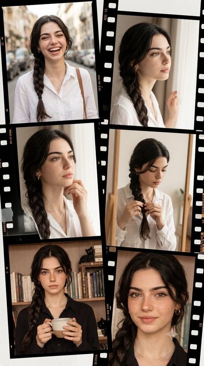 Vintage filmstrip collage of a woman
Ultra-realistic IMAX-l