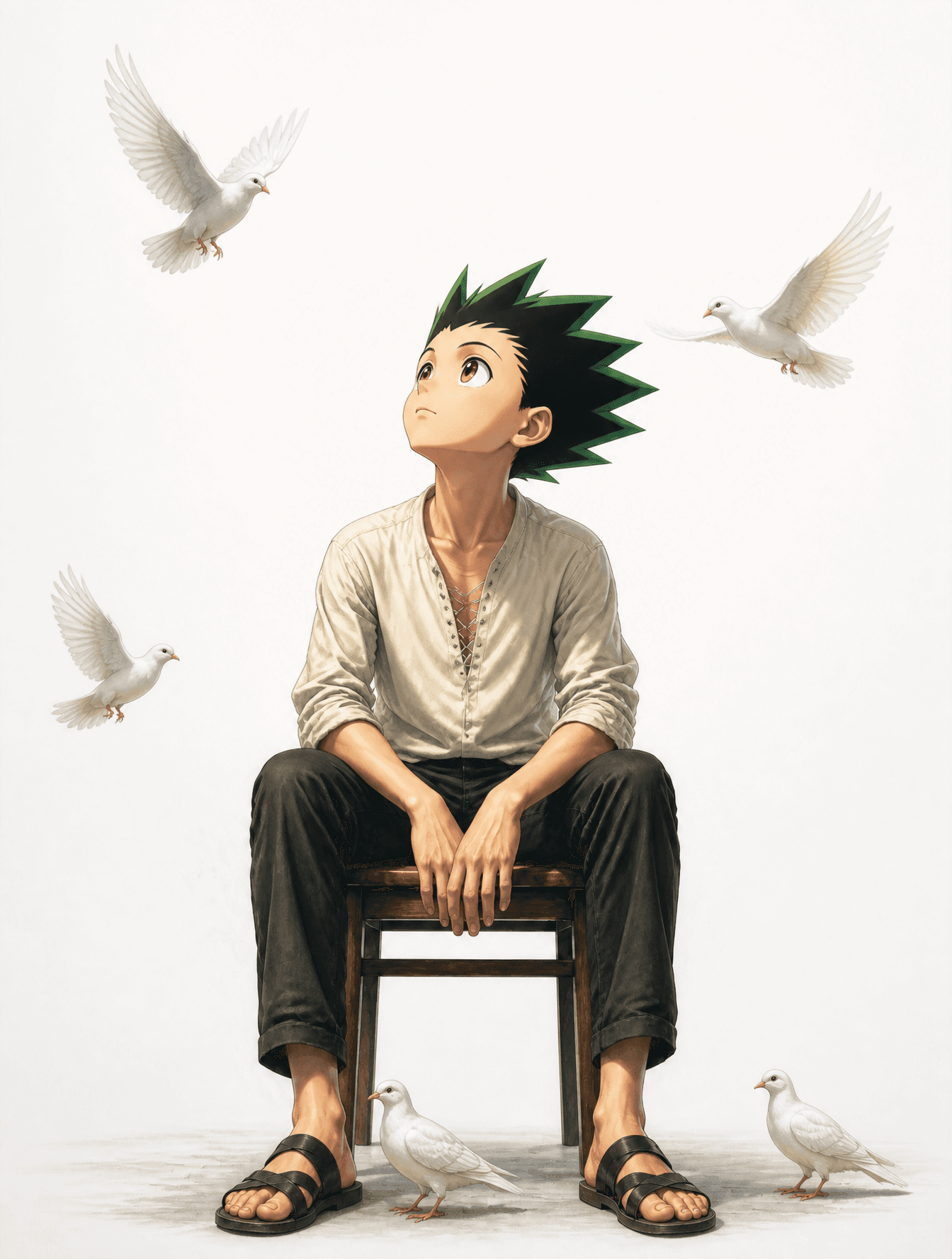 dont make a lot of birds and make the birds white not black 