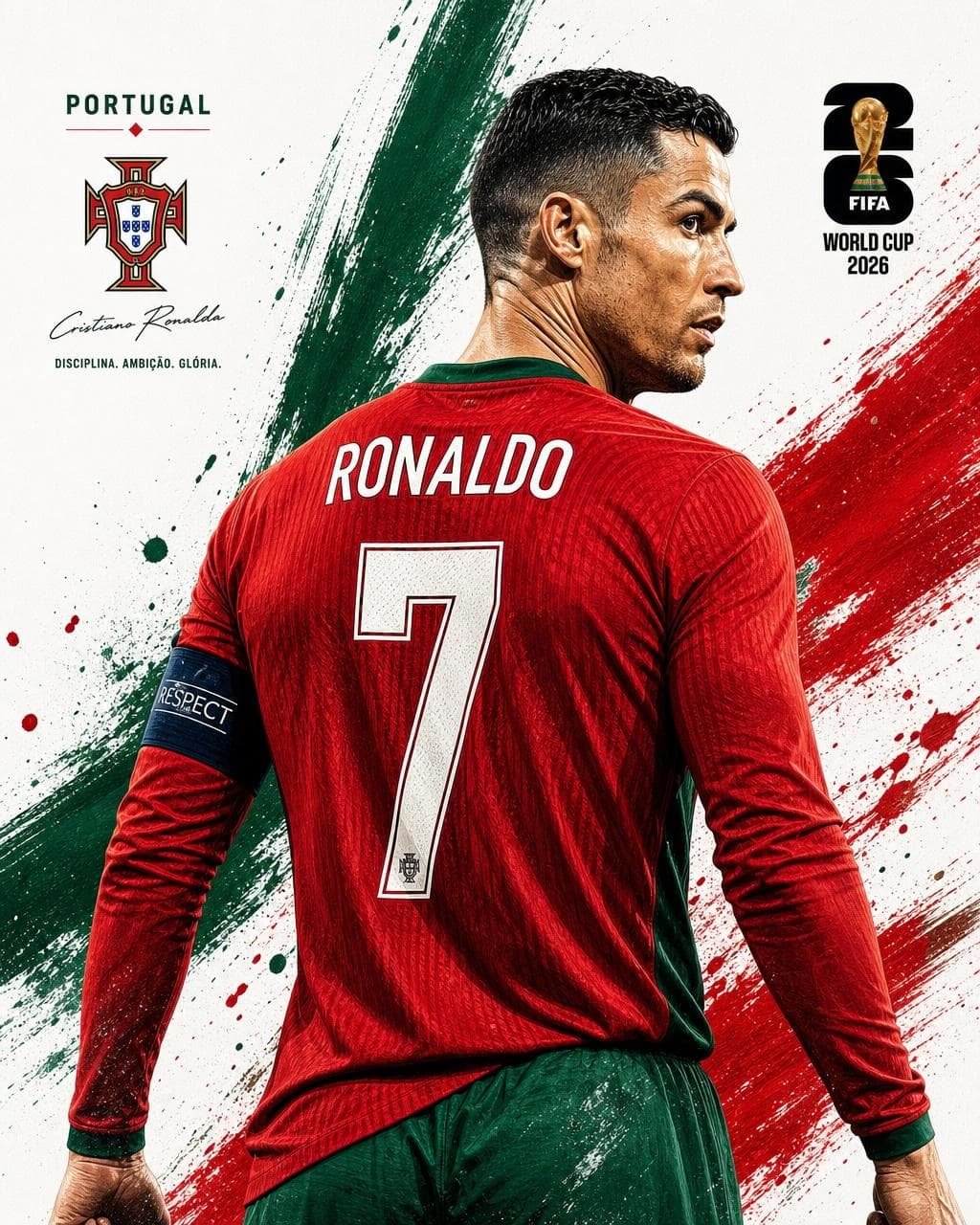 Create a premium FIFA World Cup 2026 sports poster featuring