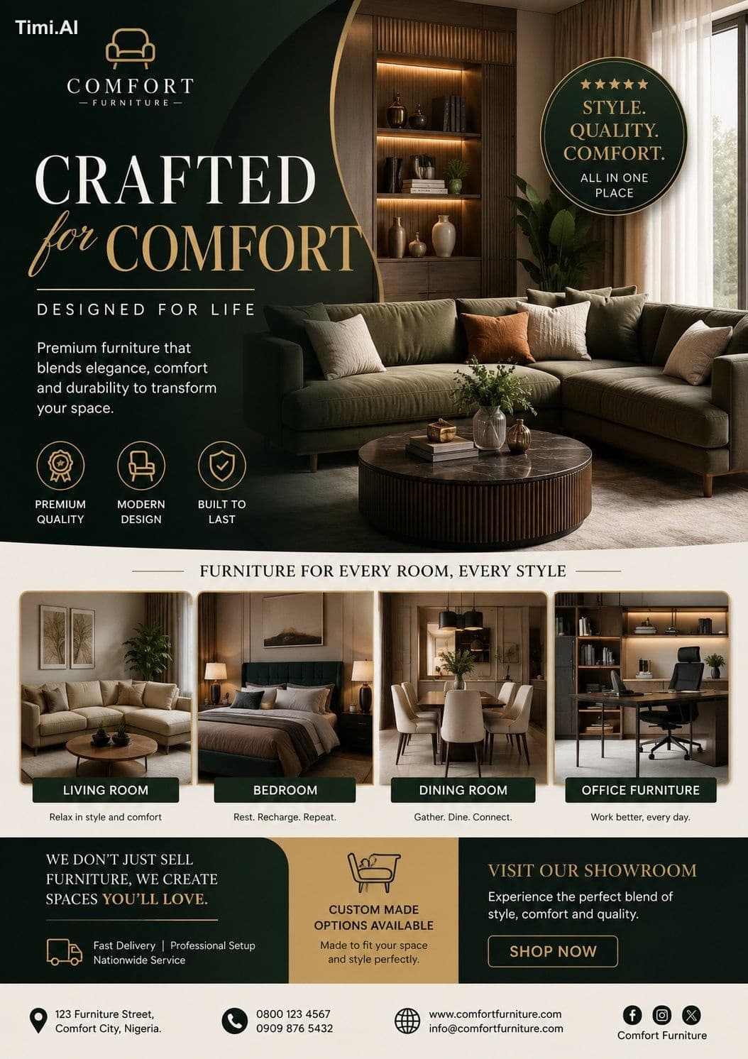 Ultra-Premium Furniture Advertisement Poster Prompt (4:5 Ver