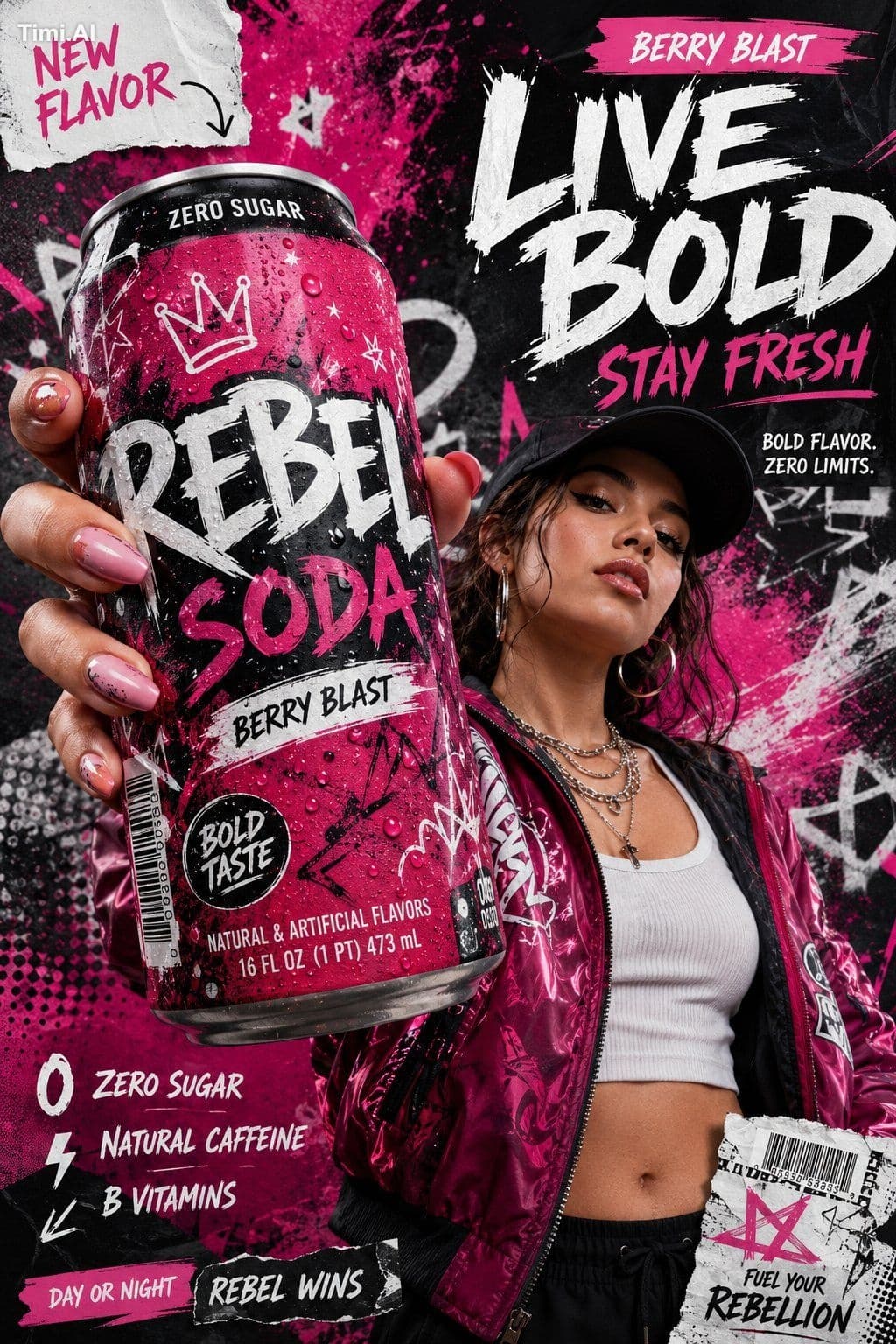 Ultra-realistic commercial beverage advertisement poster, lo