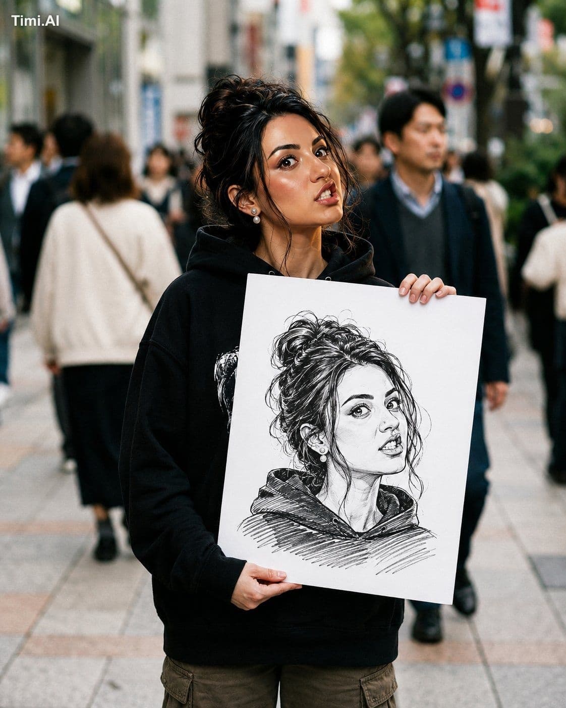 Create an ultra-realistic cinematic street photography portr