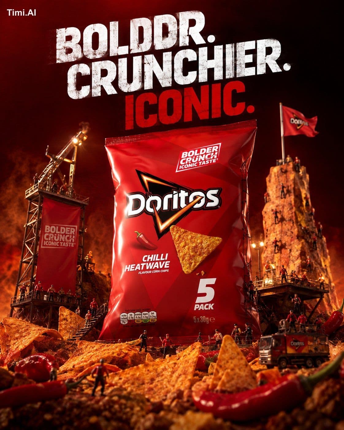 Create a premium advertising poster for [Doritos] featuring 
