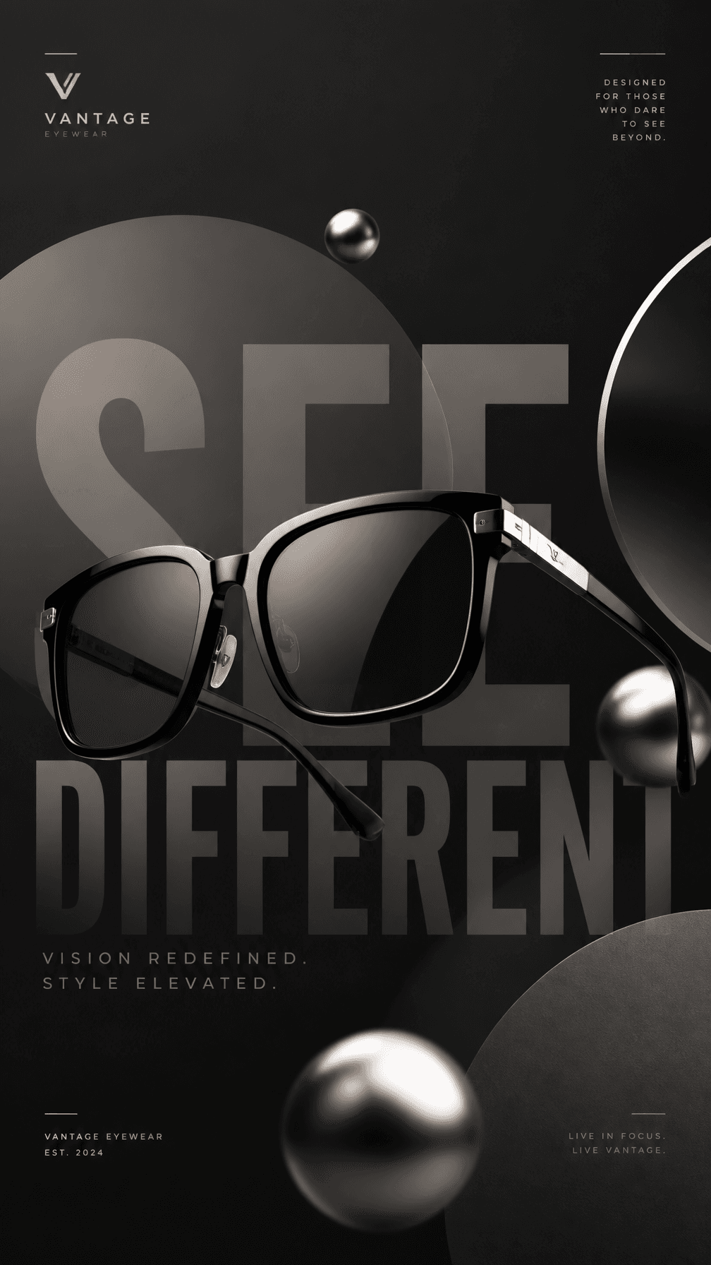 A premium commercial advertising poster for a modern luxury 