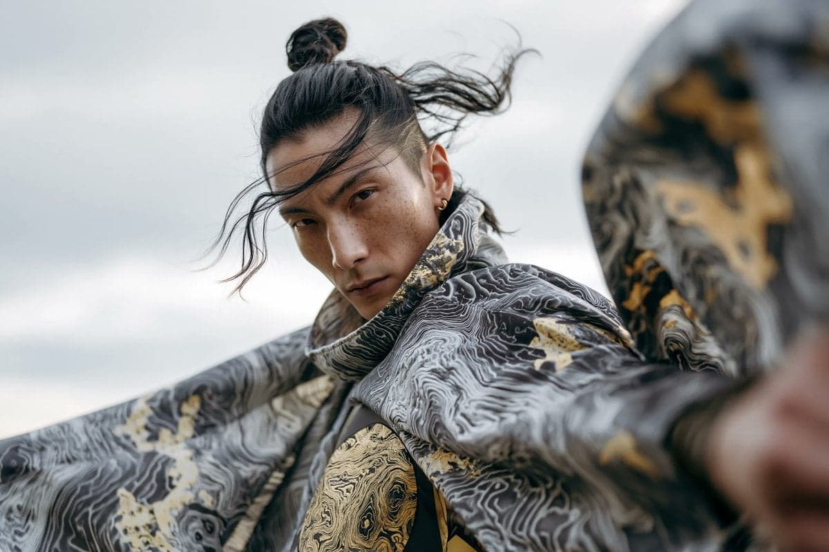A high-fashion editorial portrait of a [Subject] wearing ava