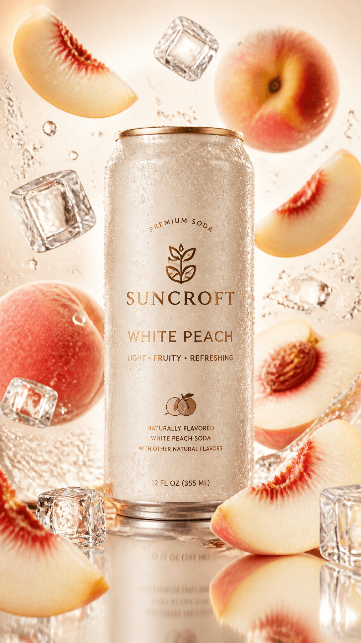 Ultra-luxury beverage advertising poster, vertical 9:16 comm