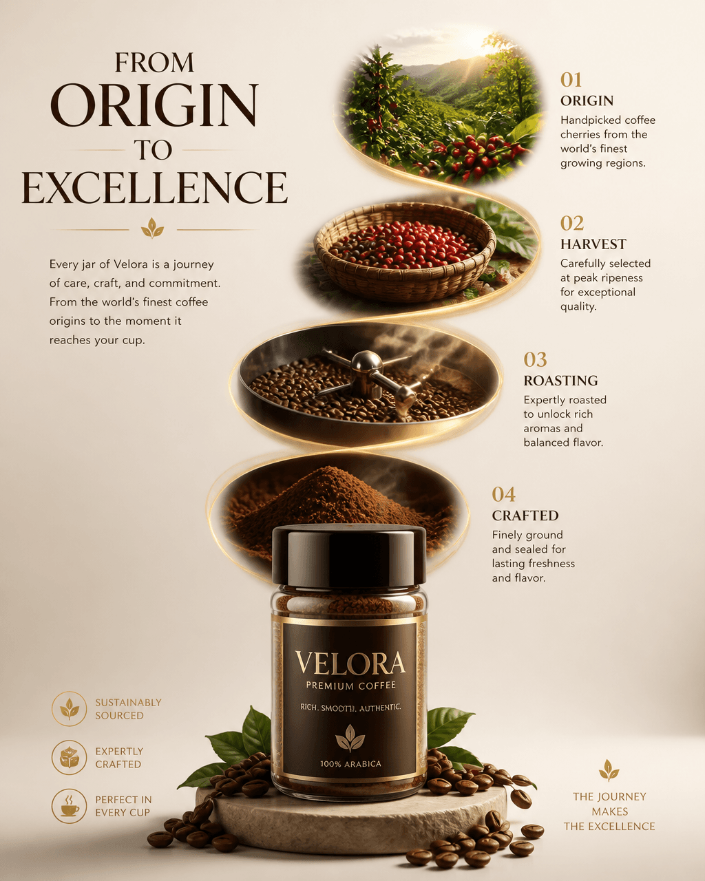 PRODUCT JOURNEY POSTERCreate a premium commercial advertisin