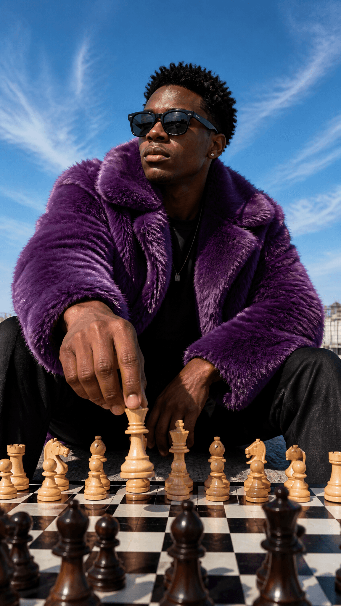 A young Black man, appearing to be in his early twenties, is