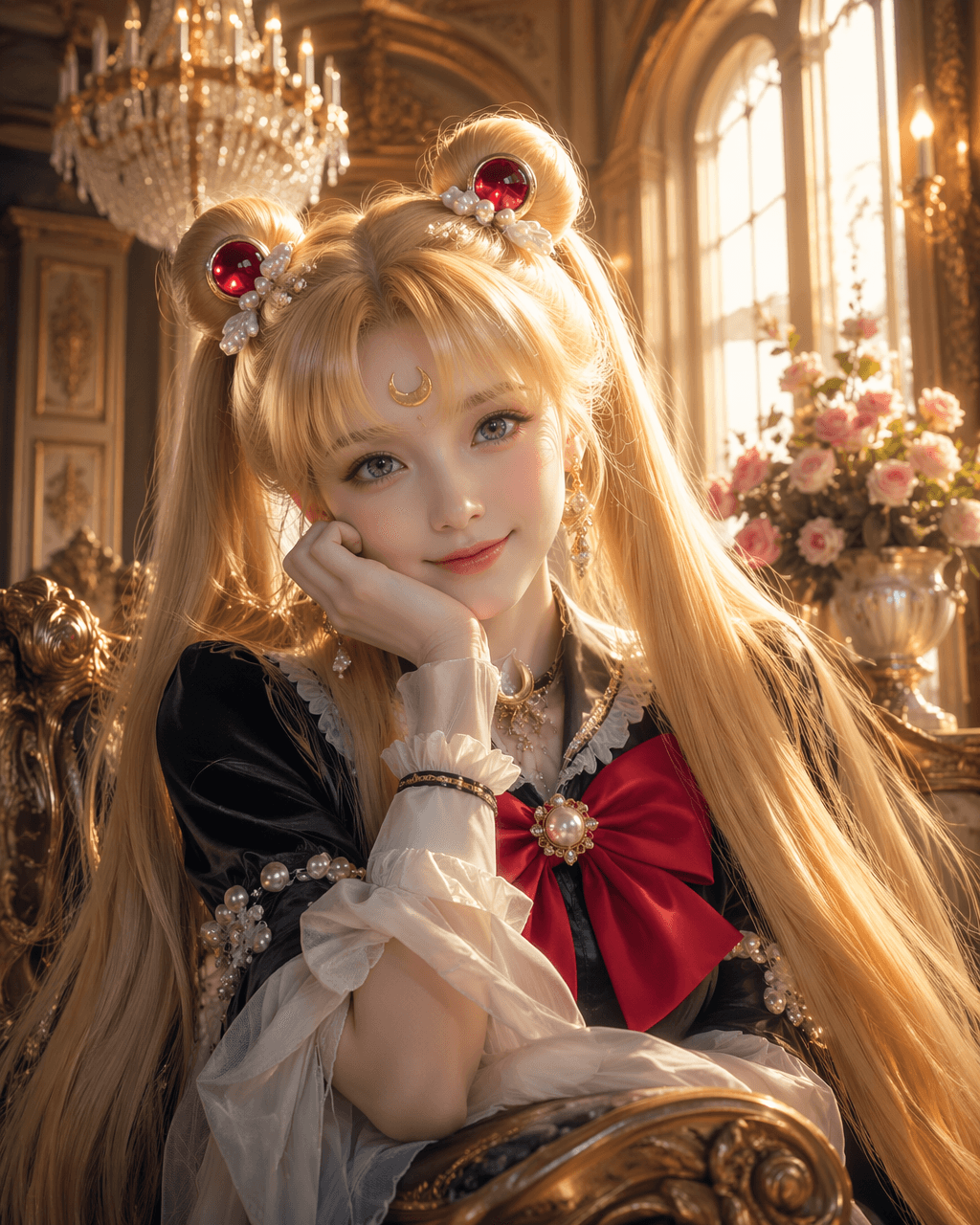 Vertical bust CG portrait, realistic live-action version of 