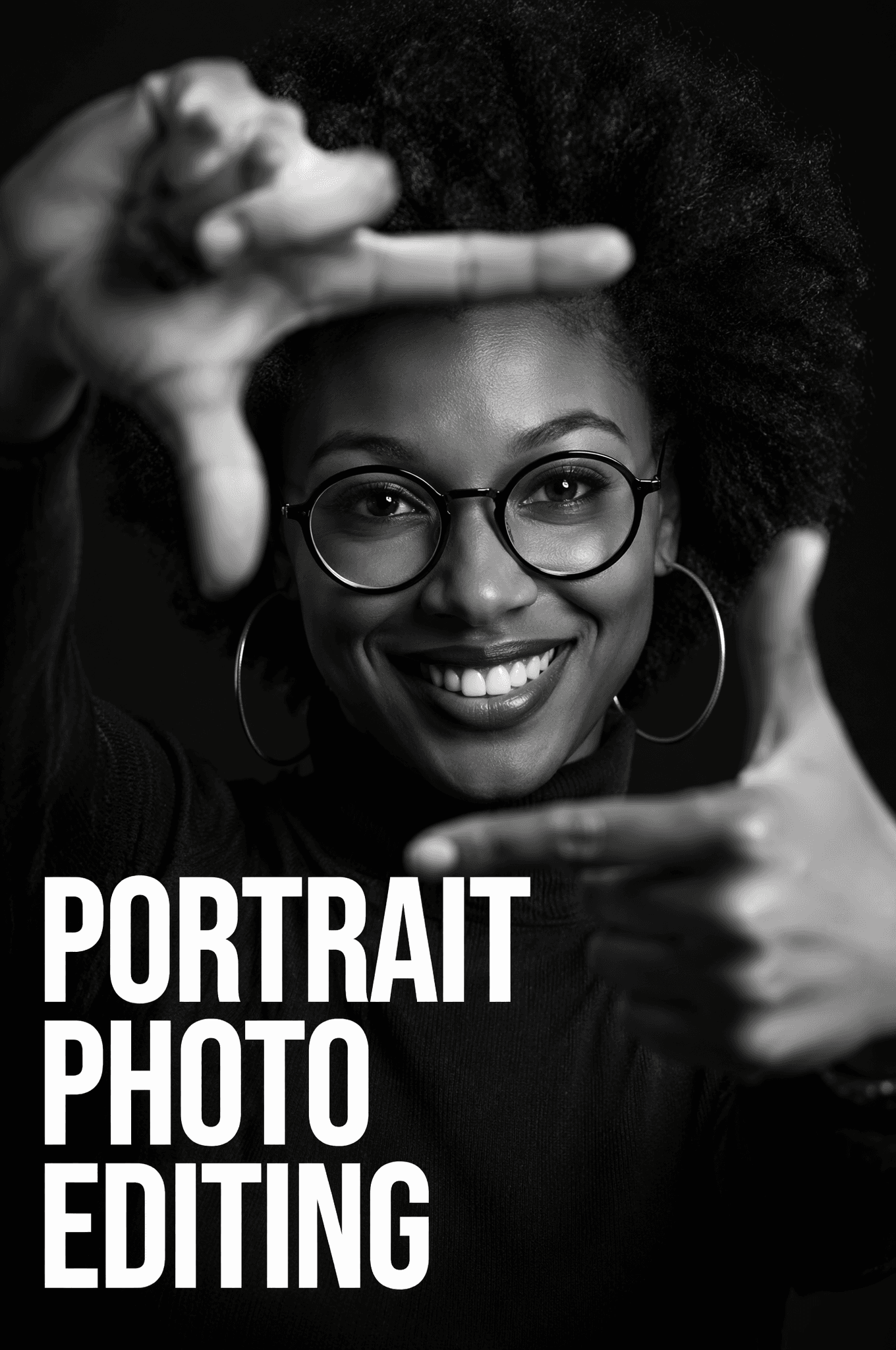 A powerful, high-contrast black and white studio portrait (2