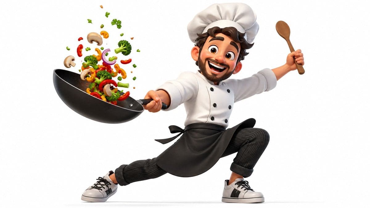 Vibrant 3D cartoon render of [Subject] in a dynamic pose, jo