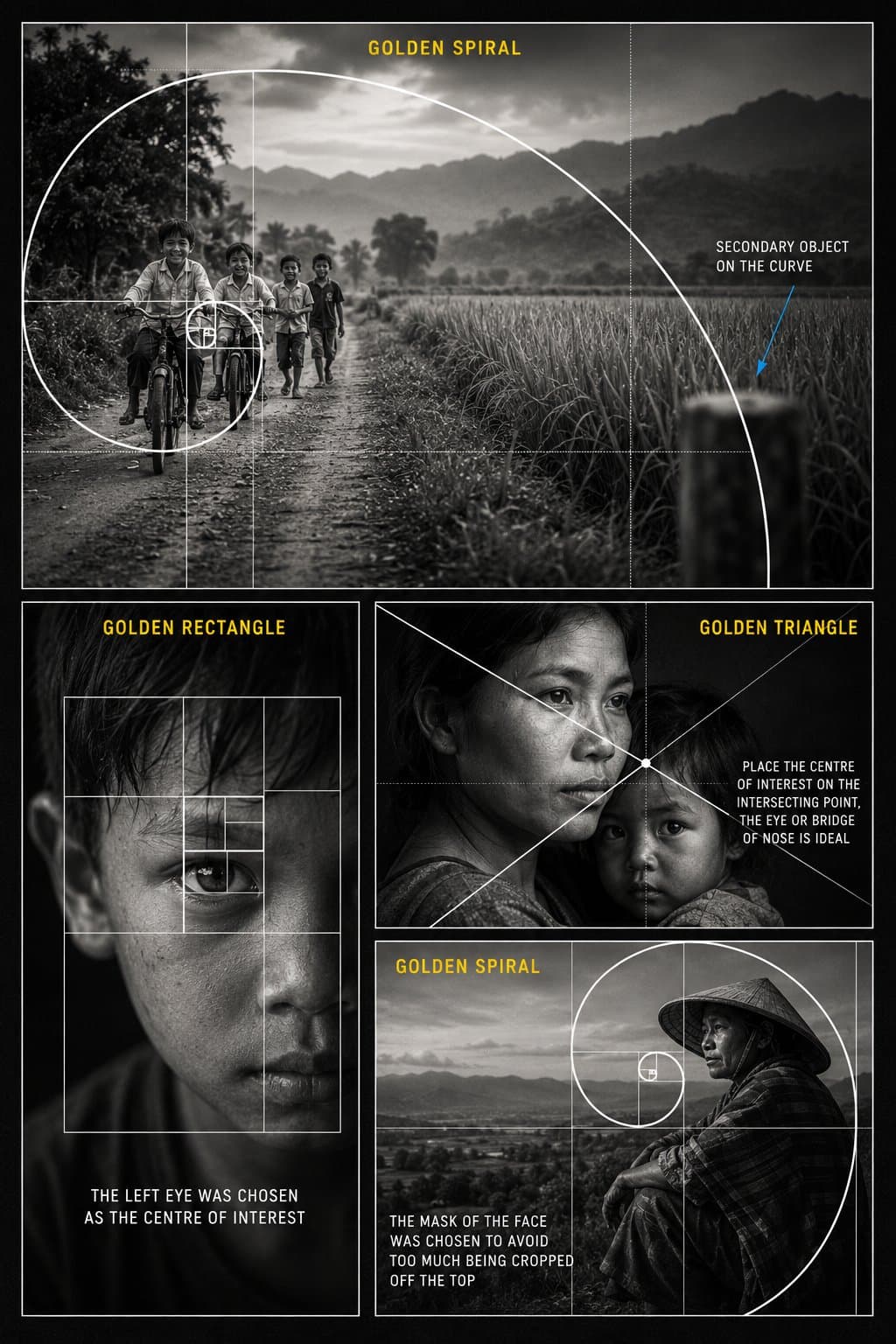 Create a premium black and white educational photography com
