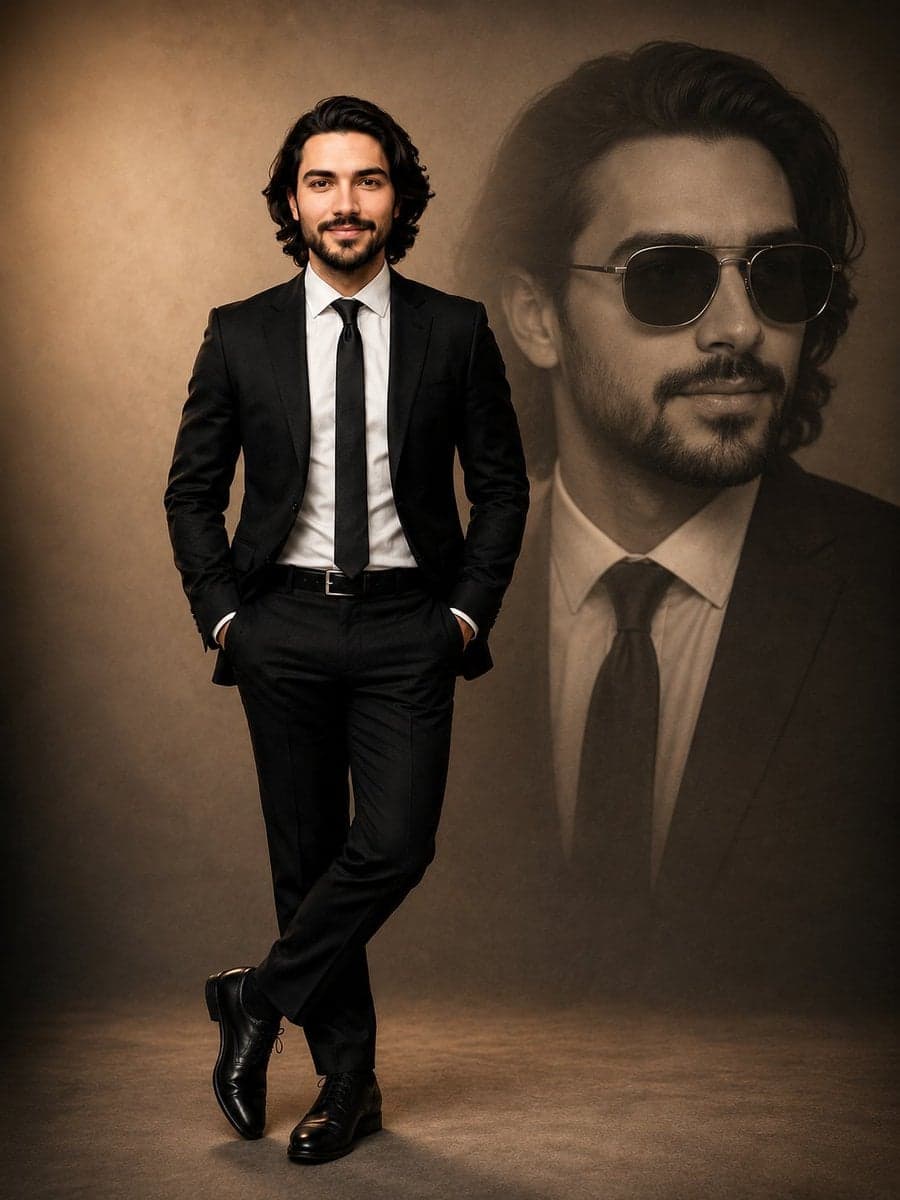 Portrait of a confident young man in a perfectly tailored bl