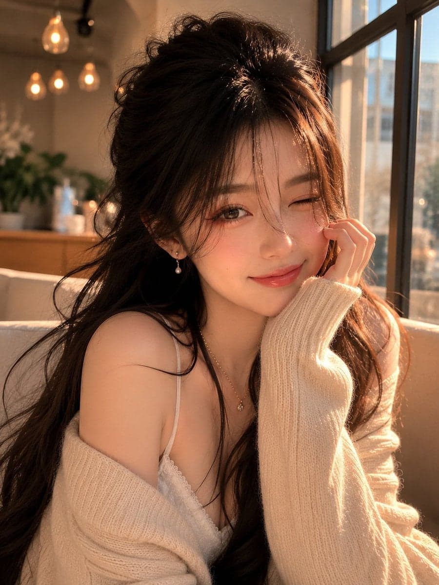 Ultra-detailed portrait of a beautiful young East Asian woma