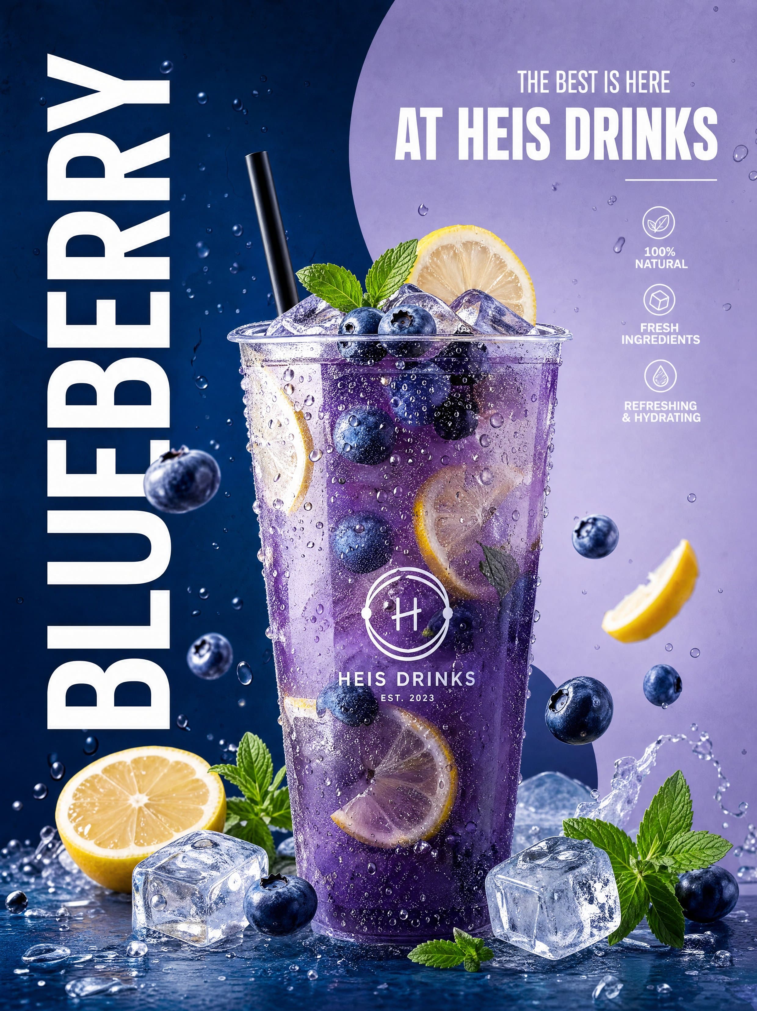Create a premium, ultra-realistic beverage advertisement pos