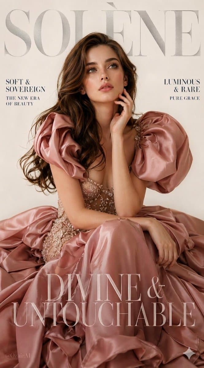 A breathtaking luxury fashion magazine cover. Large bold sil