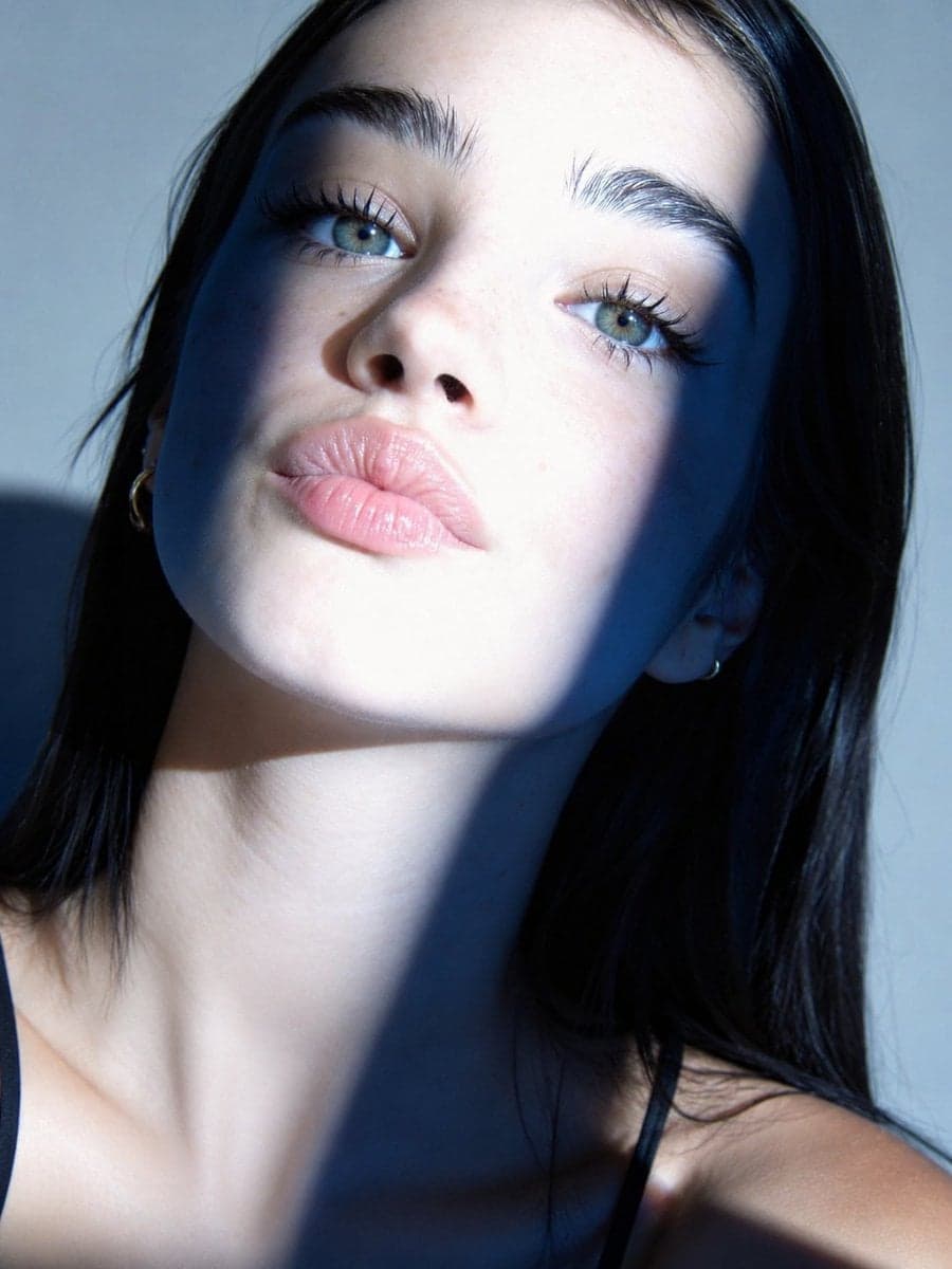 Ultra-realistic beauty portrait captured in a tight close-up