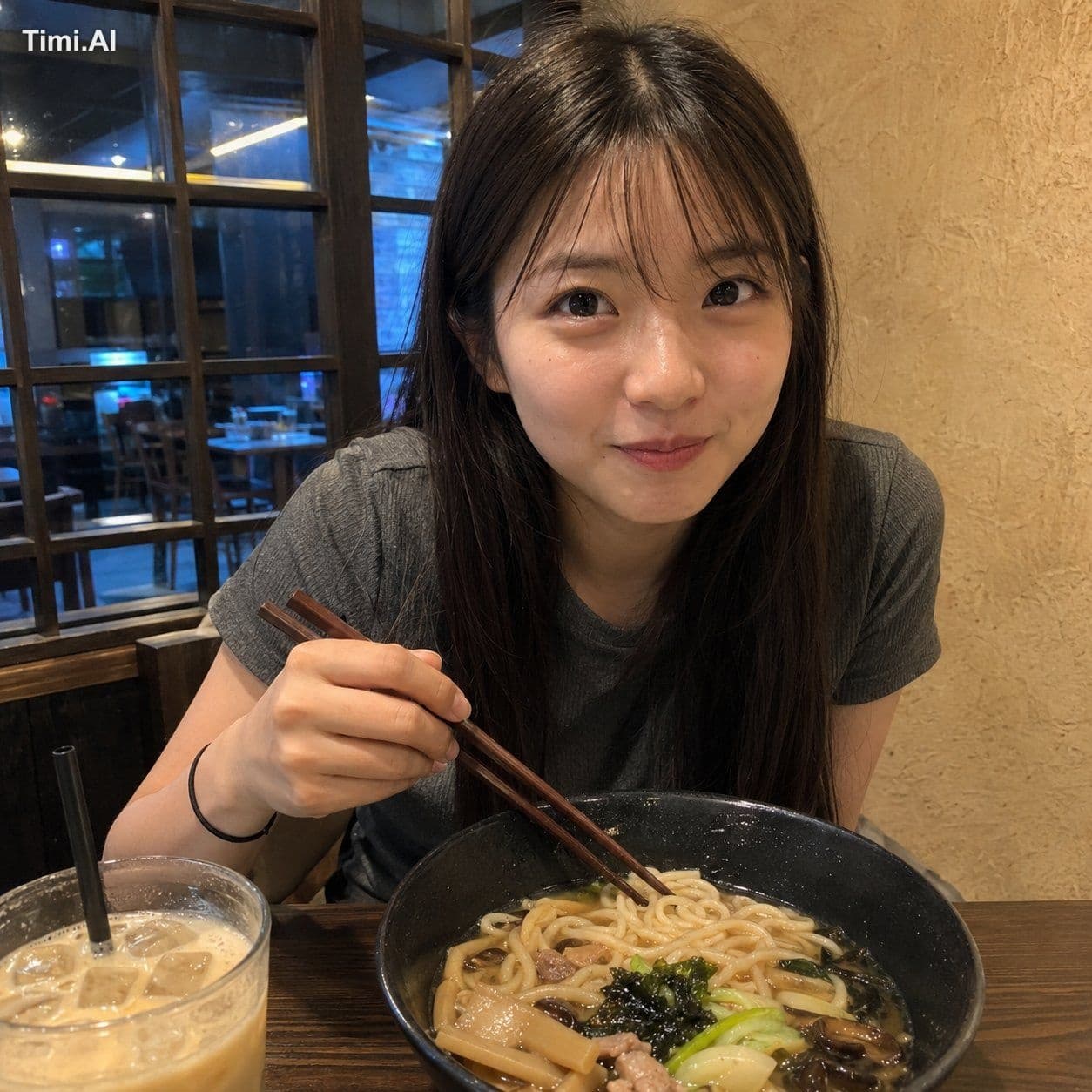 Ultra-realistic smartphone photo of a beautiful young Japane