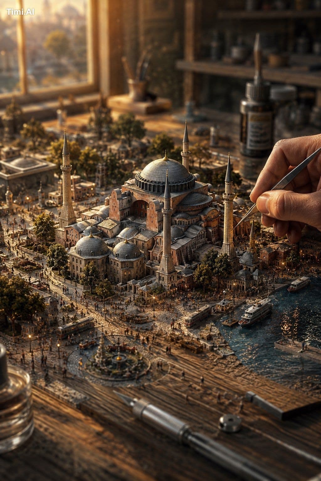 A hyper-detailed miniature diorama of [CITY OR PLACE] seamle