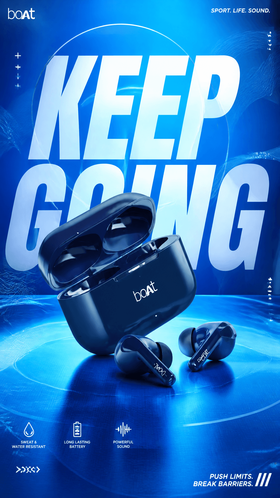 A premium commercial sports-lifestyle advertising poster.Cen