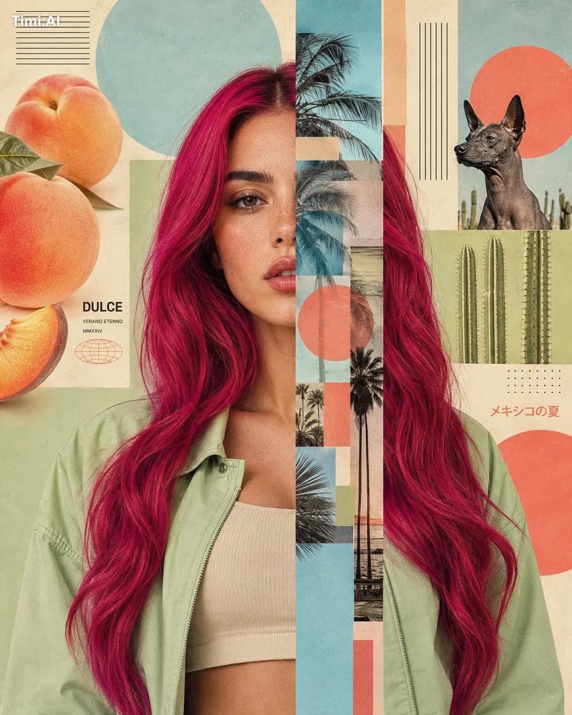 Bold surreal editorial portrait of [CHARACTER], shown in a c