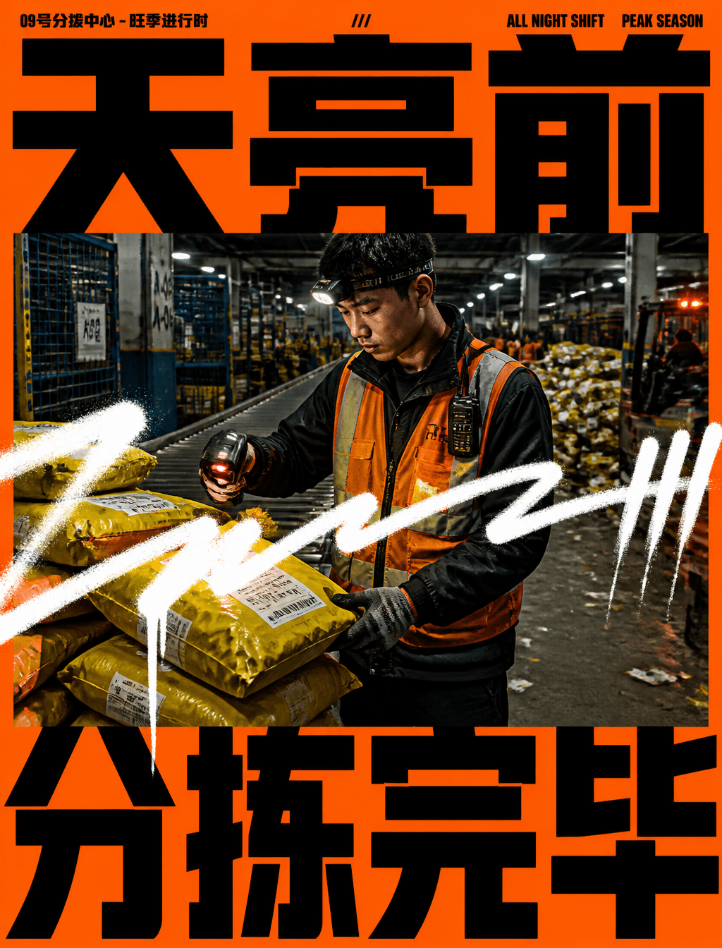 Use the "Neon Type Photo Scribble Poster" visual style as th