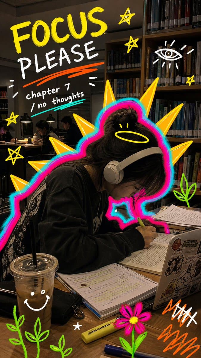 Create a 9:16 image in the "Neon Doodle Gallery Snapshot" st