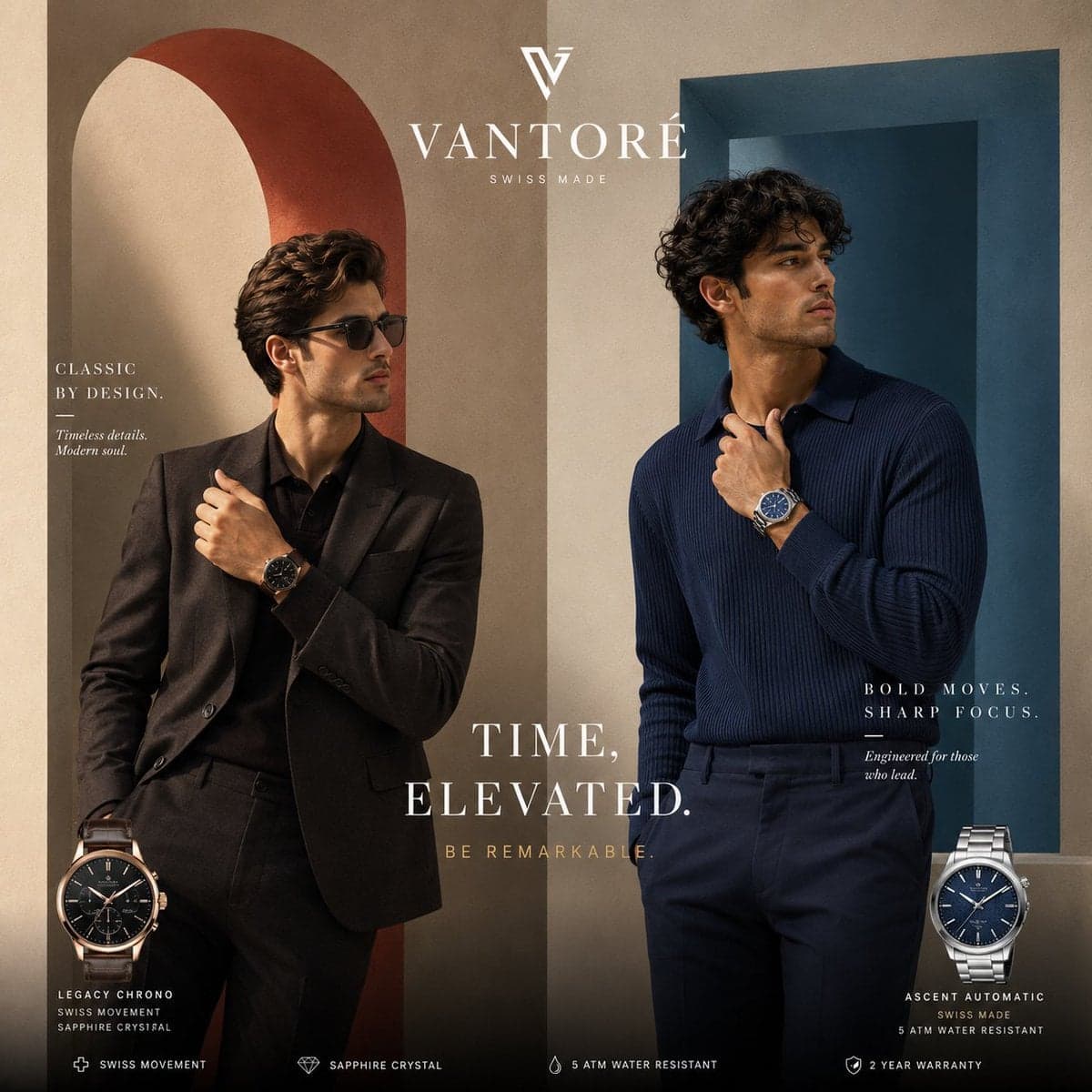 Use reference image for overall composition, luxury editoria