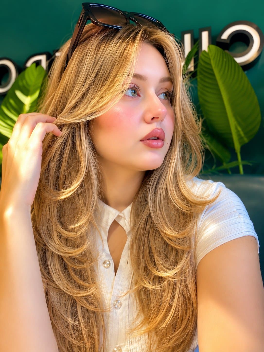 Ultra-realistic close-up beauty portrait of a stunning young