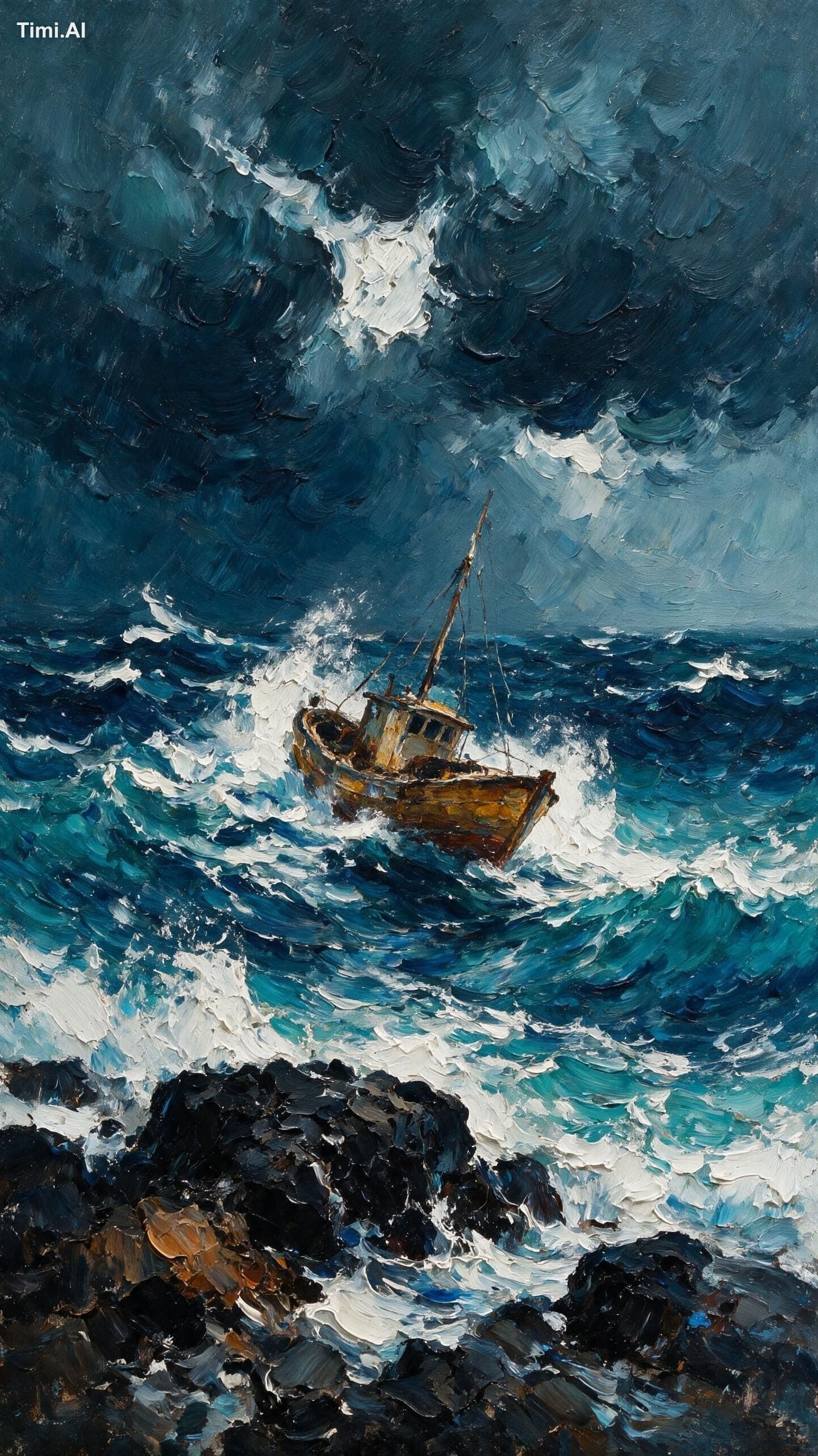 An exquisite impressionistic oil painting of a Mediterranean