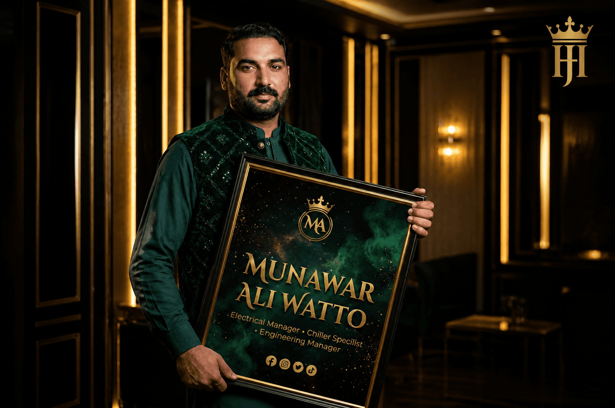 A professional Muslim man wearing a pakistani dress and wast