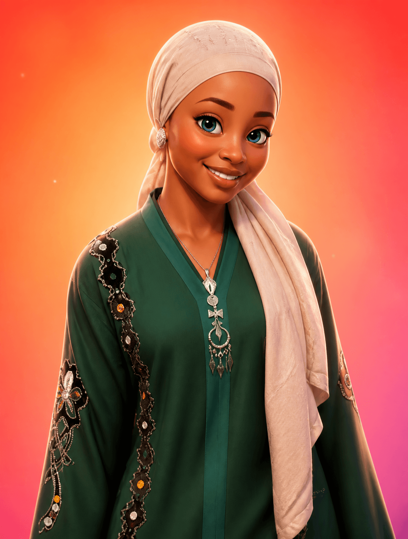 A stylized Pixar-style 3D portrait of a refernce image with 