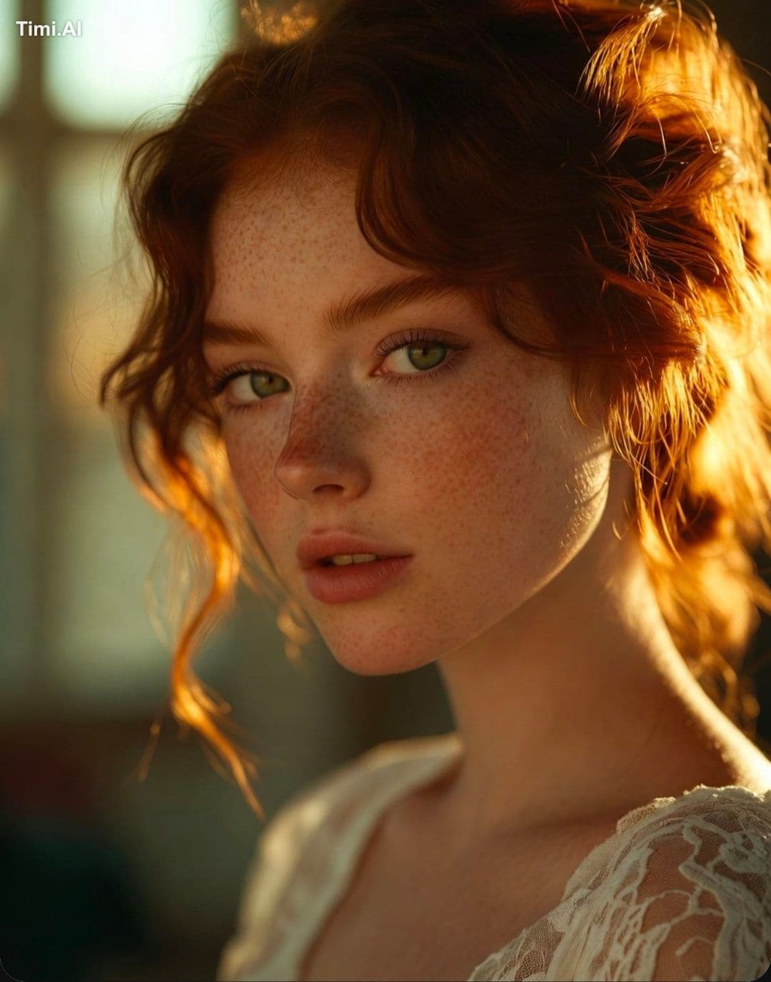 A hyper-realistic, high-detail portrait of a young woman wit