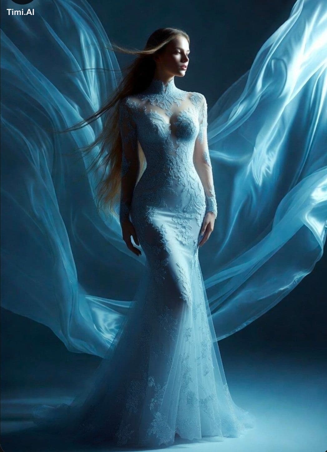 A hyper-realistic, ethereal portrait of a woman embodying an