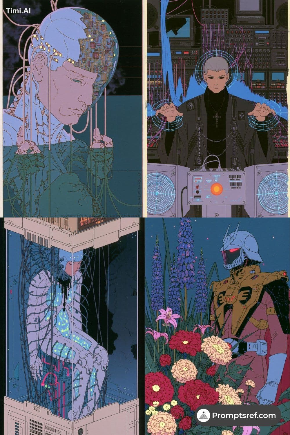 retro cyber anime illustration, detailed line art, cel anima