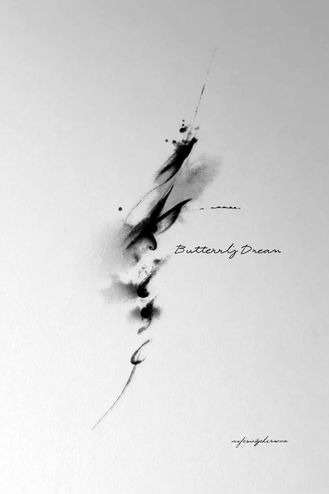 the text "Butterfly Dream" written in powerful East Asian br