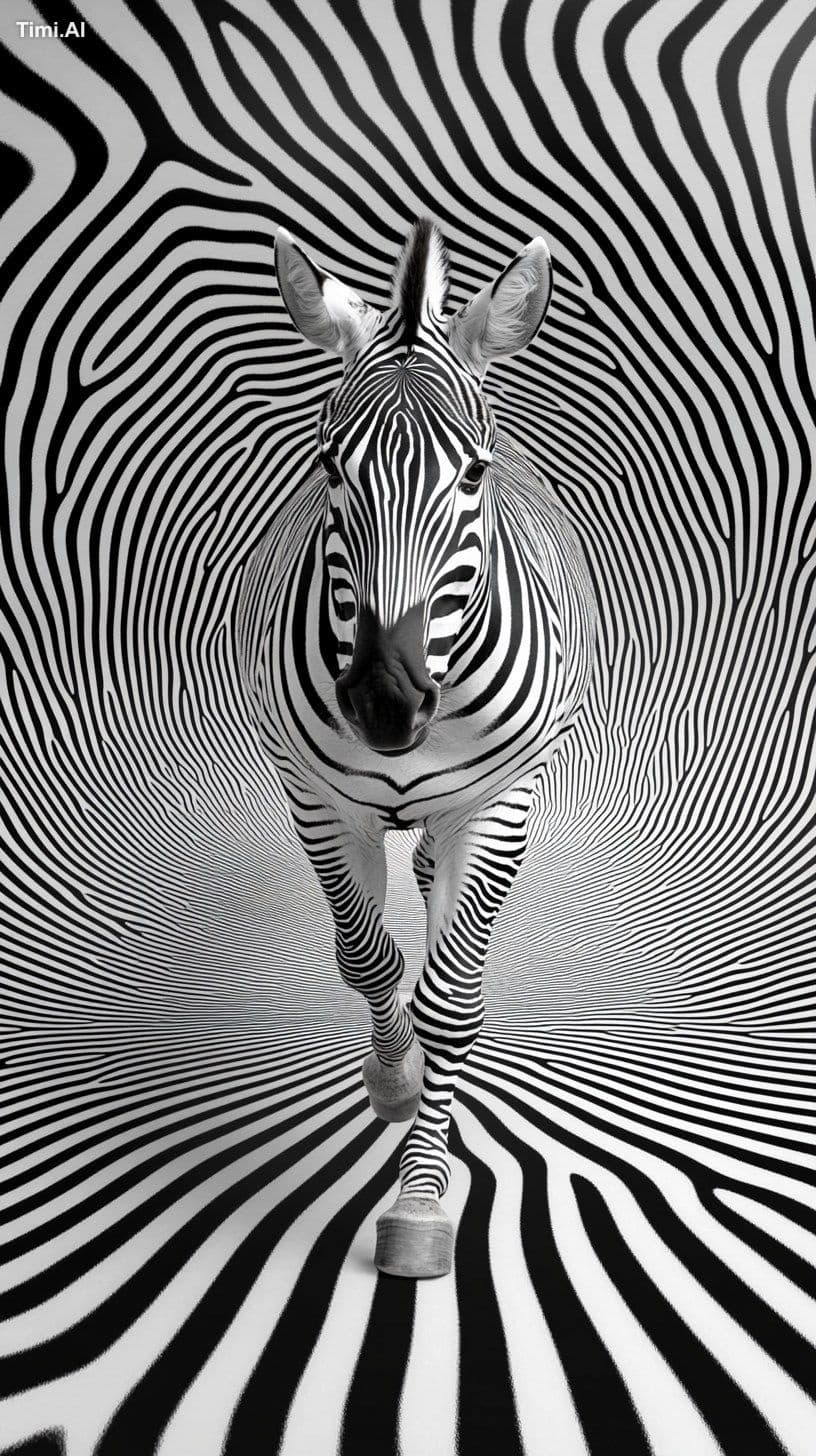 Aerial view of a zebra walking across and deep into a series