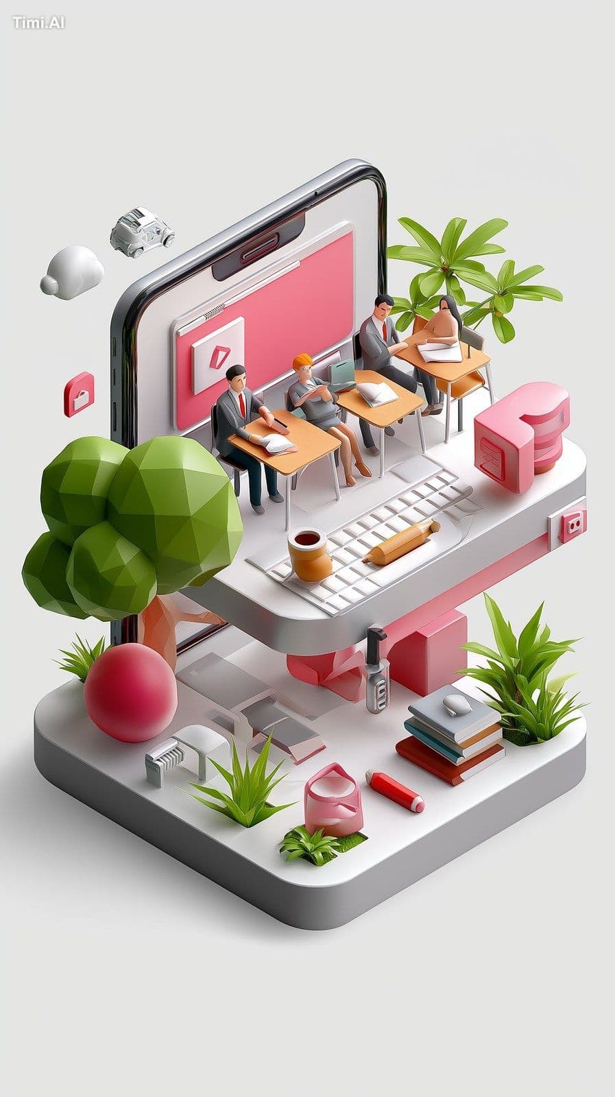 Hybrid learning environment, traditional and digital blend, 