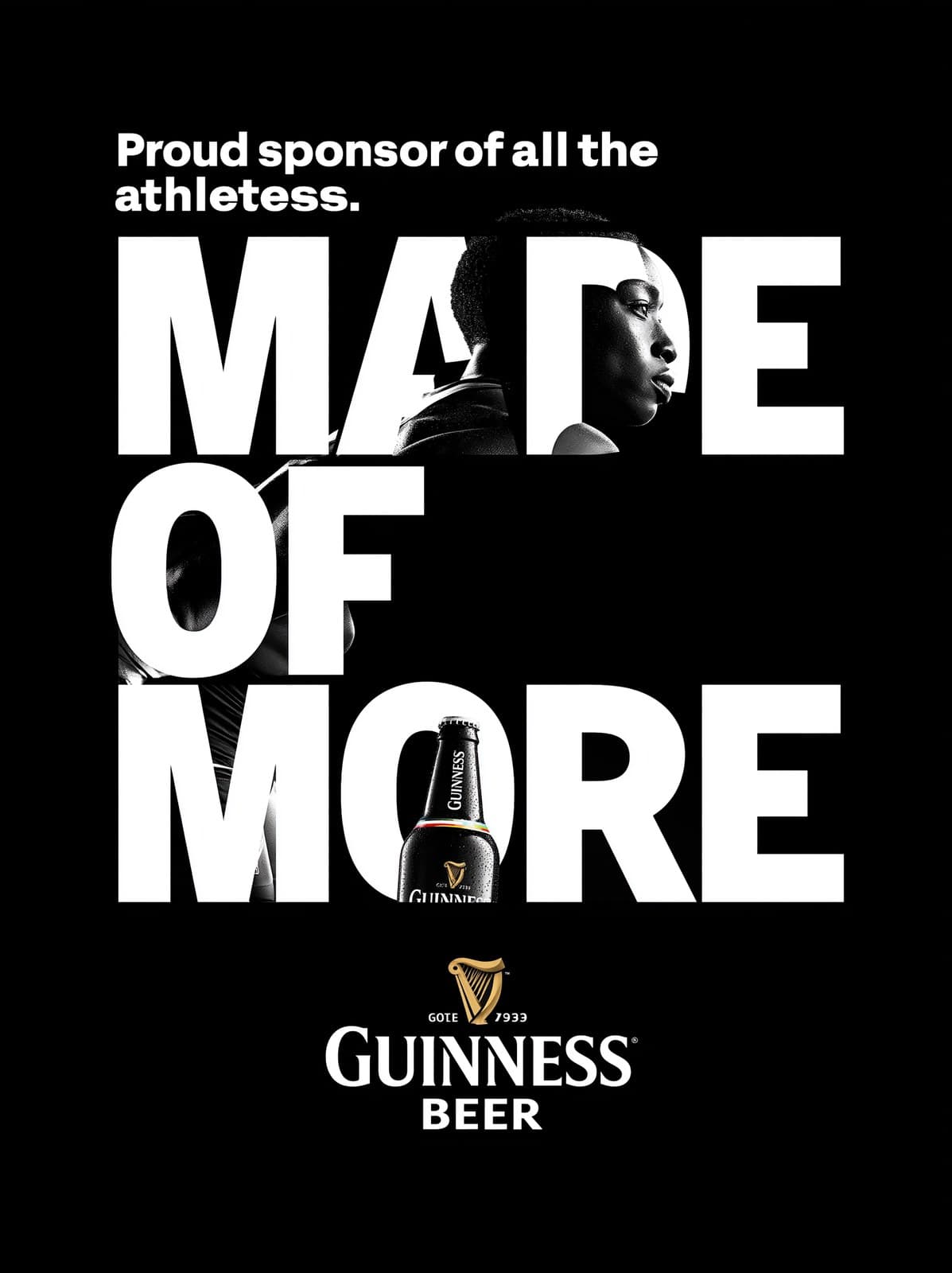 以 “Proud sponsor of all the athletes” 作为副标题;用