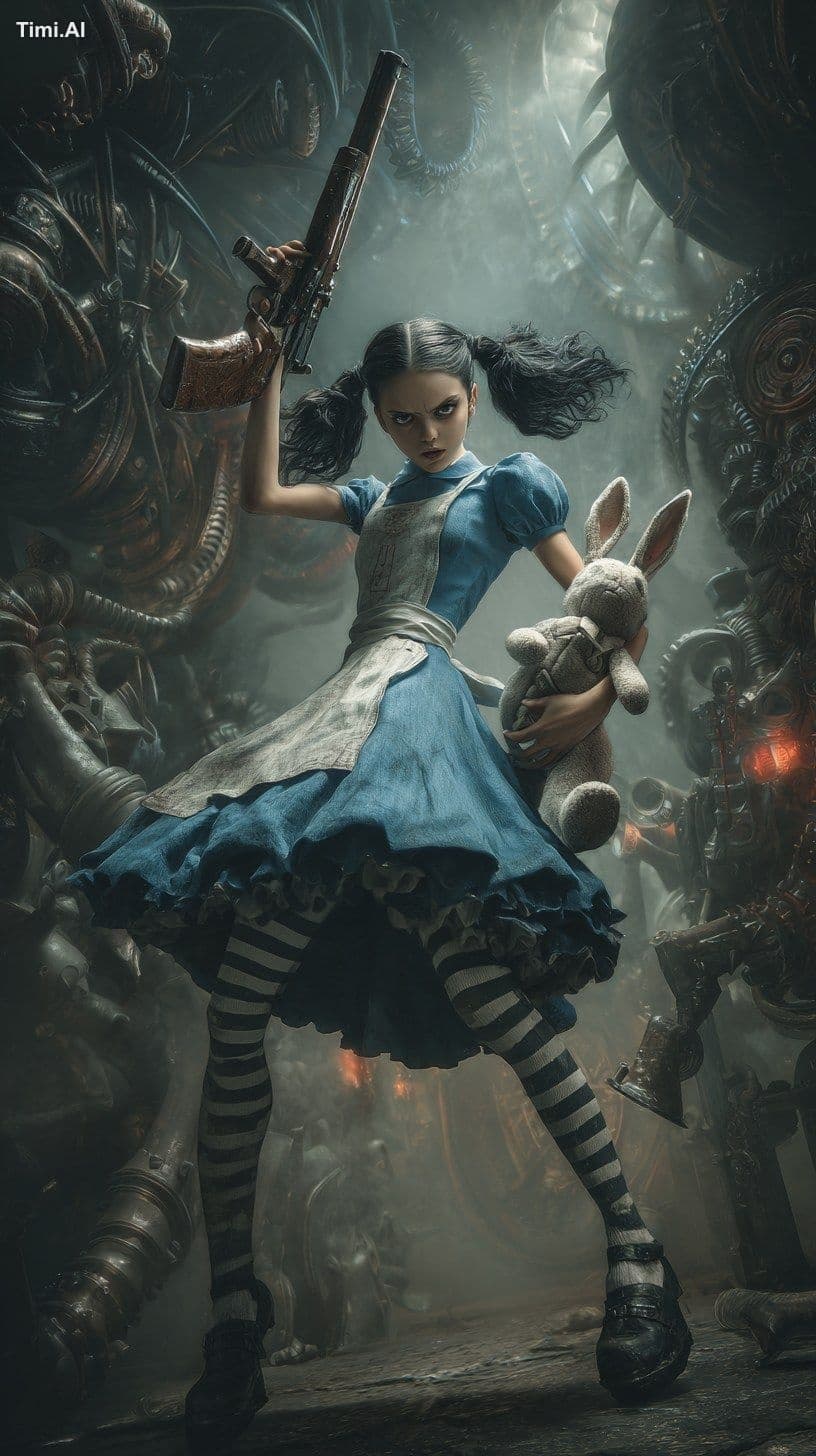 A dark and nightmarish steampunk world inspired by Tim Burto