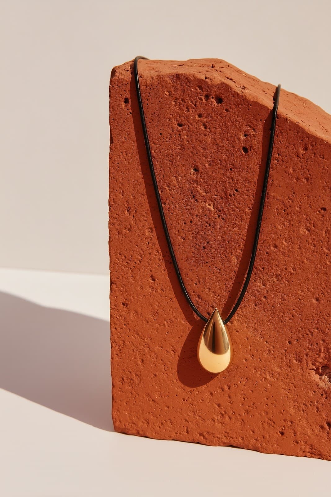 Minimalist jewelry still-life with an architectural feel. Th