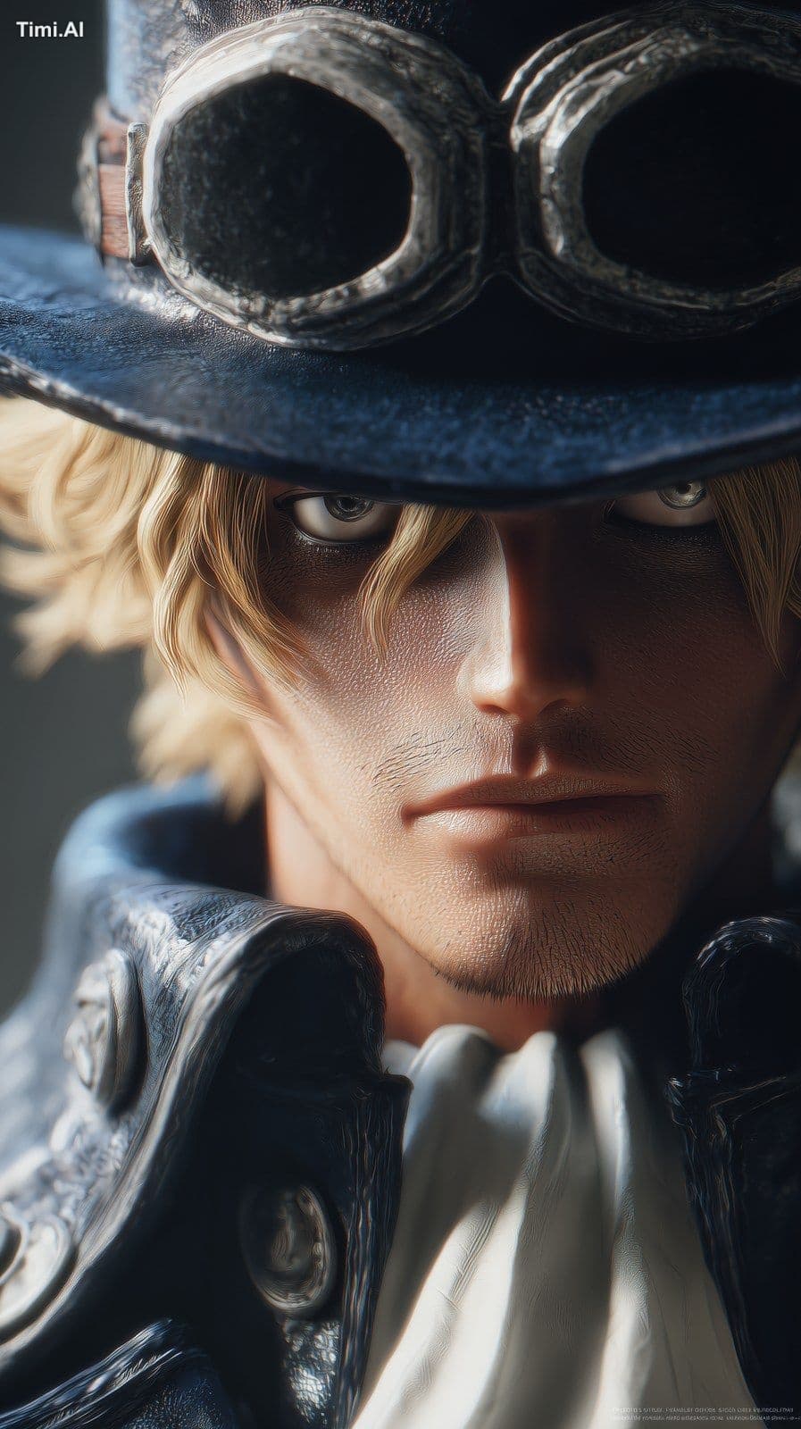 Sabo from One Piece, ultra-realistic, sharp and determined e